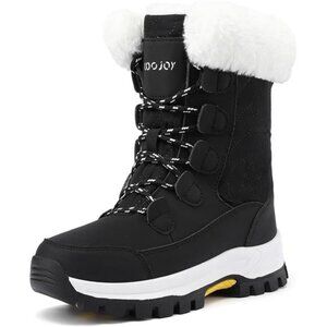 Women Waterproof Winter Snow Boots Warm Shoes Furry Mid Calf Lightweight Booties